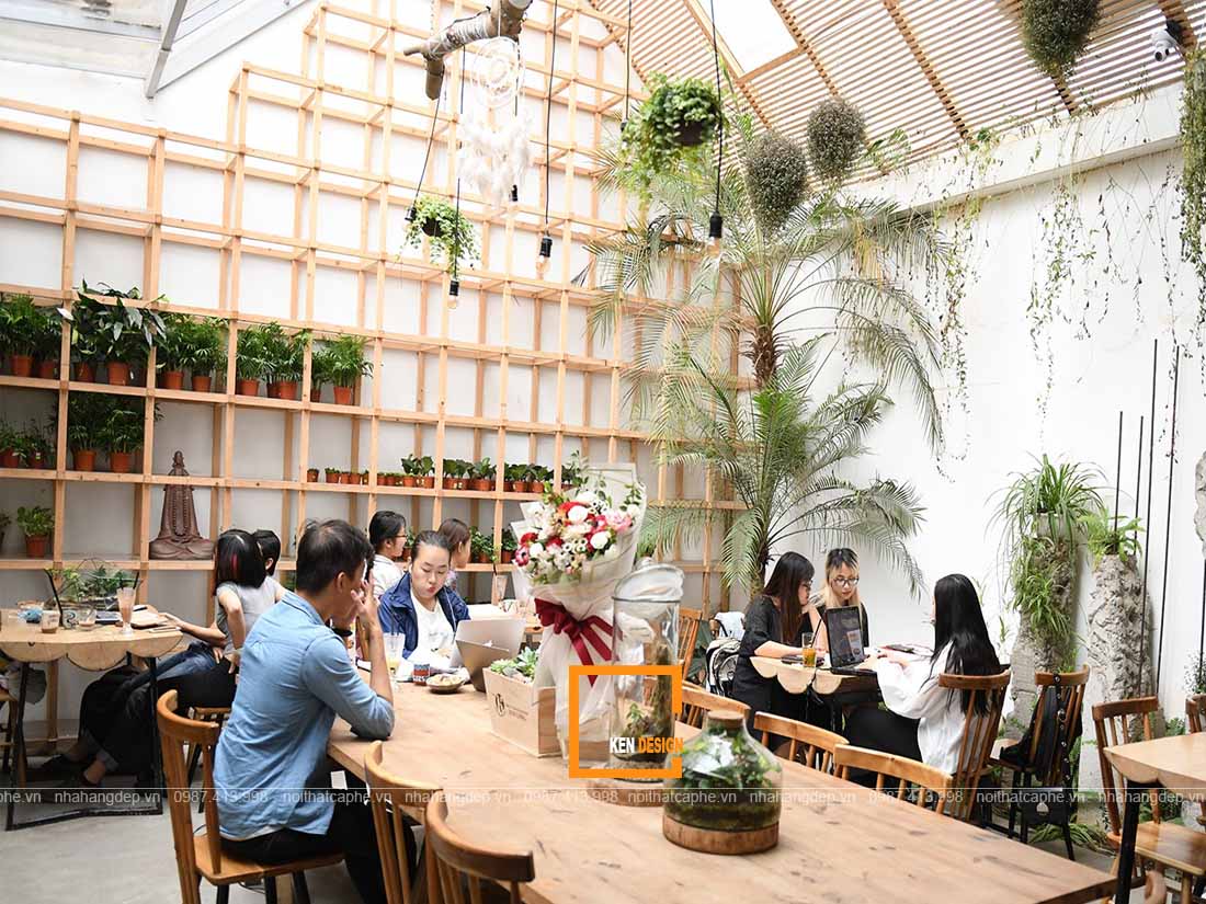 thiết kế quán cafe phong cách nhiệt đới